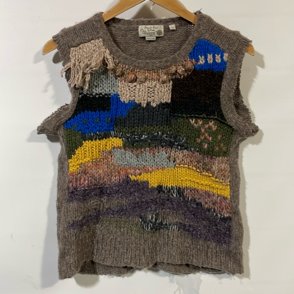 Hand knit by dollie wool alpaca blend sweater vest